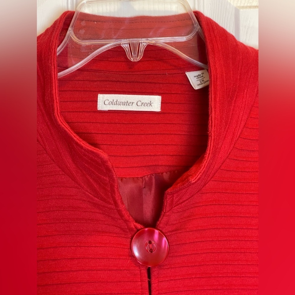 Coldwater Creek Women’s Plus Size Red Button Down Lined Cardigan‎ Size 2X - Picture 3 of 13
